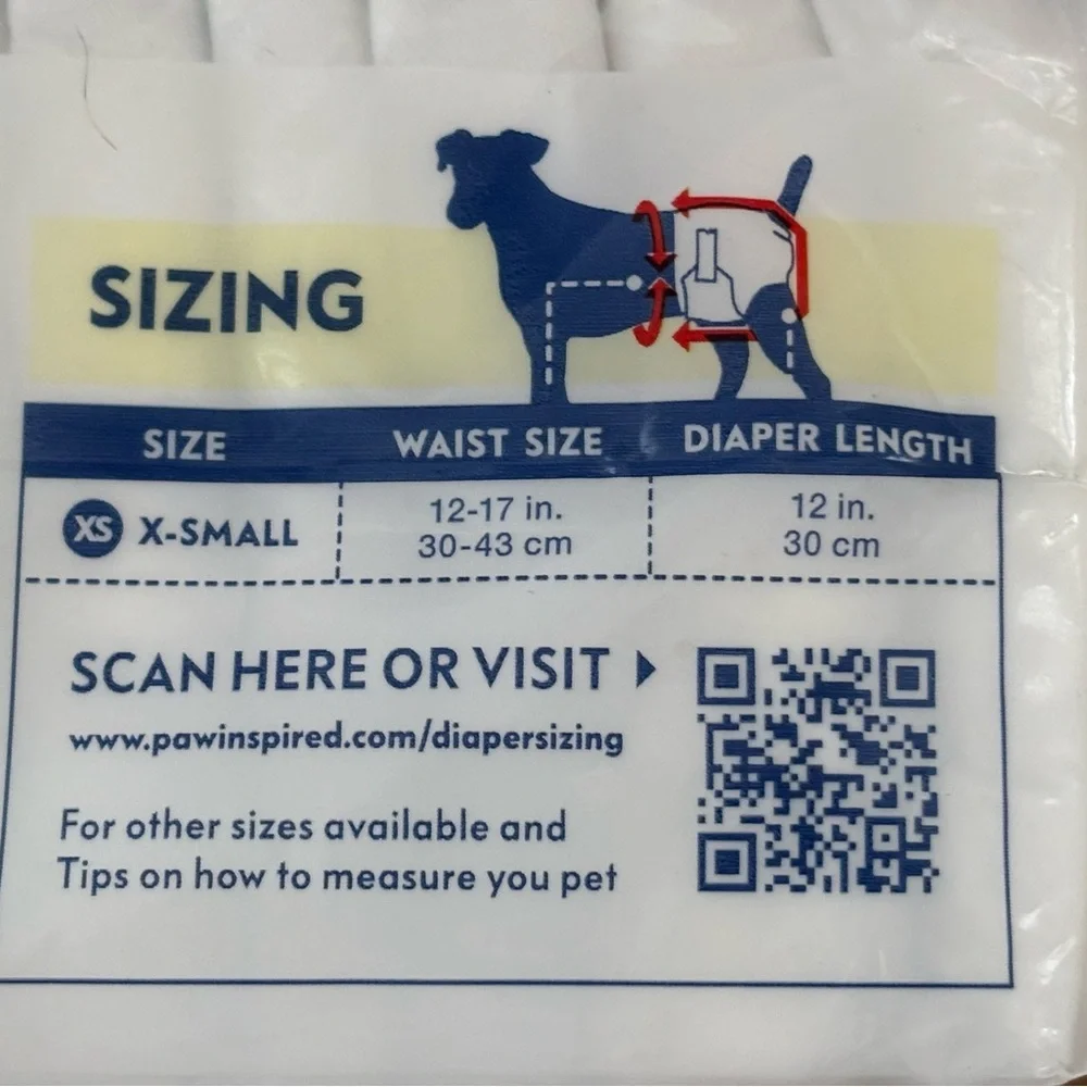 NEW Female Dog Disposable Diapers 12 Pack Sz XS Ultra Protection 12-17” Waist